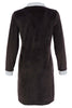 Robe noire en velours texturé, tricoté avec des paillettes. Tricotto 96054