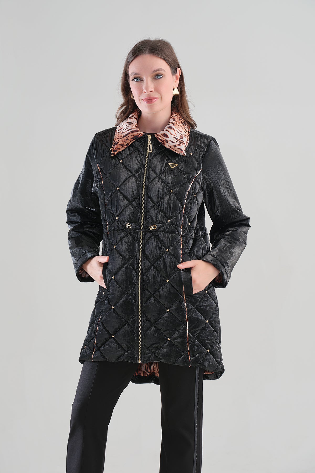 Quilted High Fashion Coat In Flattering Silhouette. Tricotto 96087