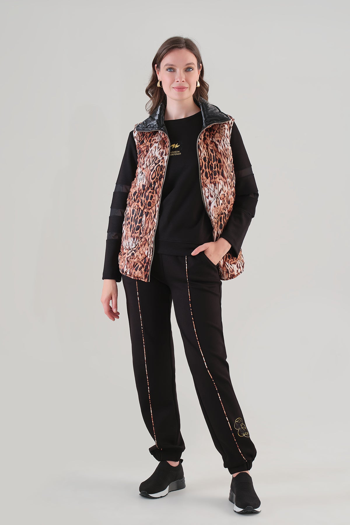 Quilted Puffer Vest With Patch Pockets. Tricotto 96089