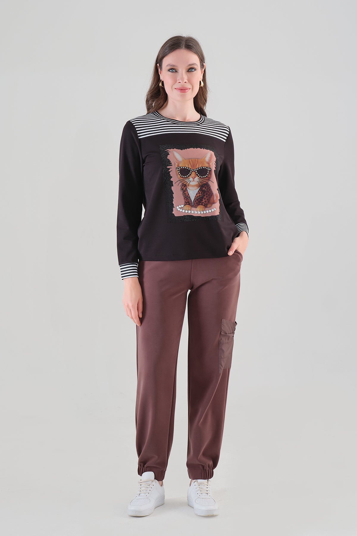 Pantalon cargo en tricot luxueux. Tricotto 96099