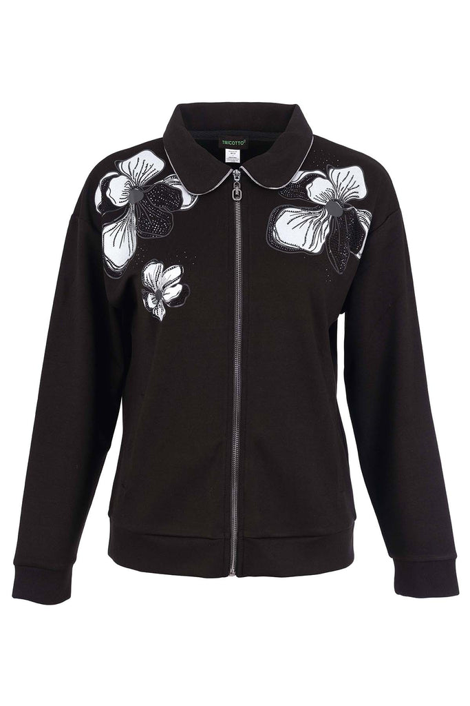 Textured Silky Knit Jacket. Tricotto 96124