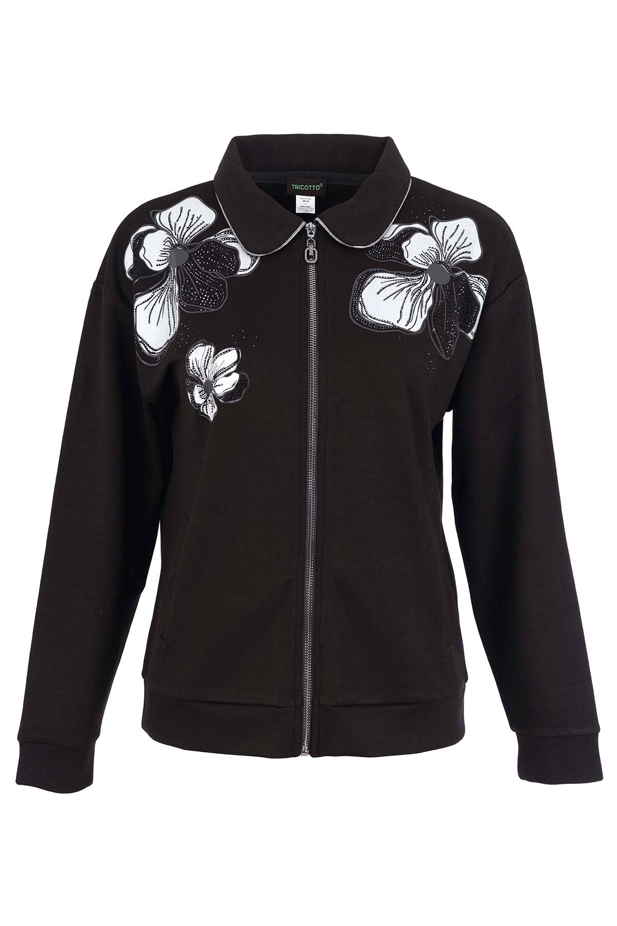 Textured Silky Knit Jacket. Tricotto 96124