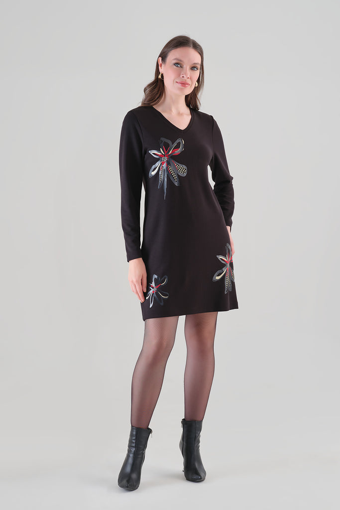 Premium Knit Little Black Dress. Tricotto 96136
