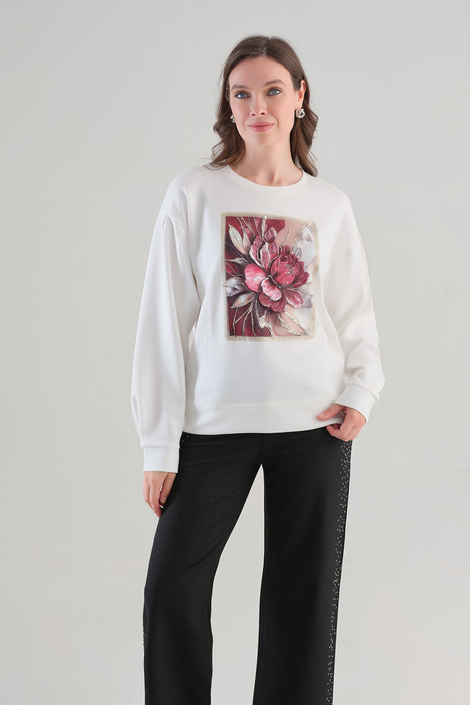 Textured Knit Tunic Length Sweater.. Tricotto 96137