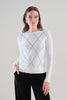 Luxurious Off White Sweater With Grey Trim Detail. Tricotto 96153