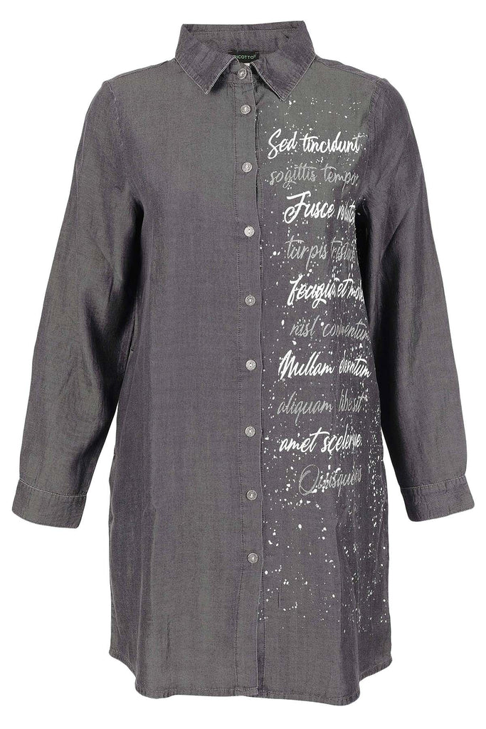 Robe en maille de Lyocell toutes saisons avec détails imprimés de sequins. Tricotto 96159