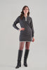 Metallic Knit Grey Dress With Zip Front. Tricotto 96183