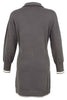 Metallic Knit Grey Dress With Zip Front. Tricotto 96183