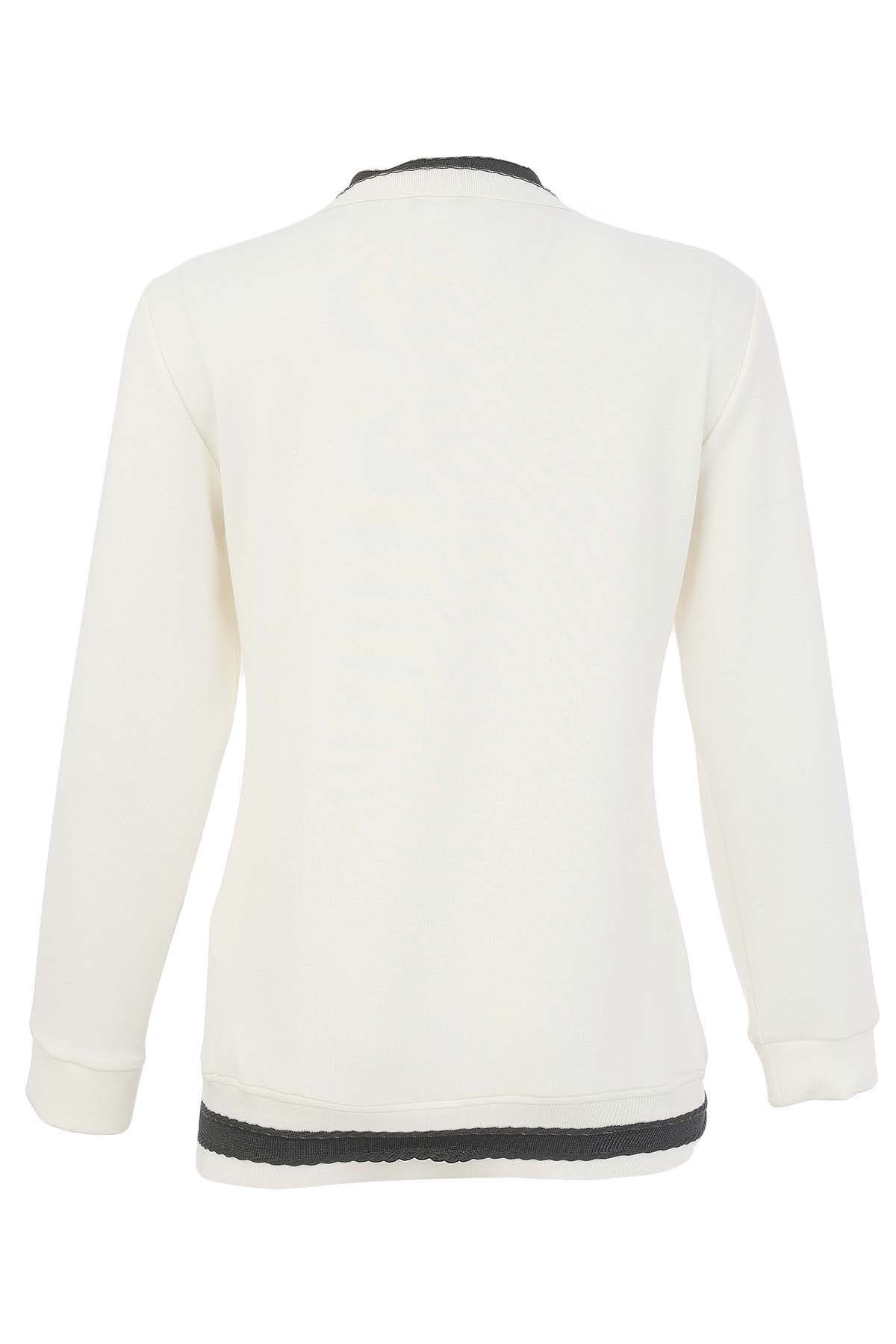 Textured Knit Polo Style Sweater With Front Sequin. Tricotto 96200