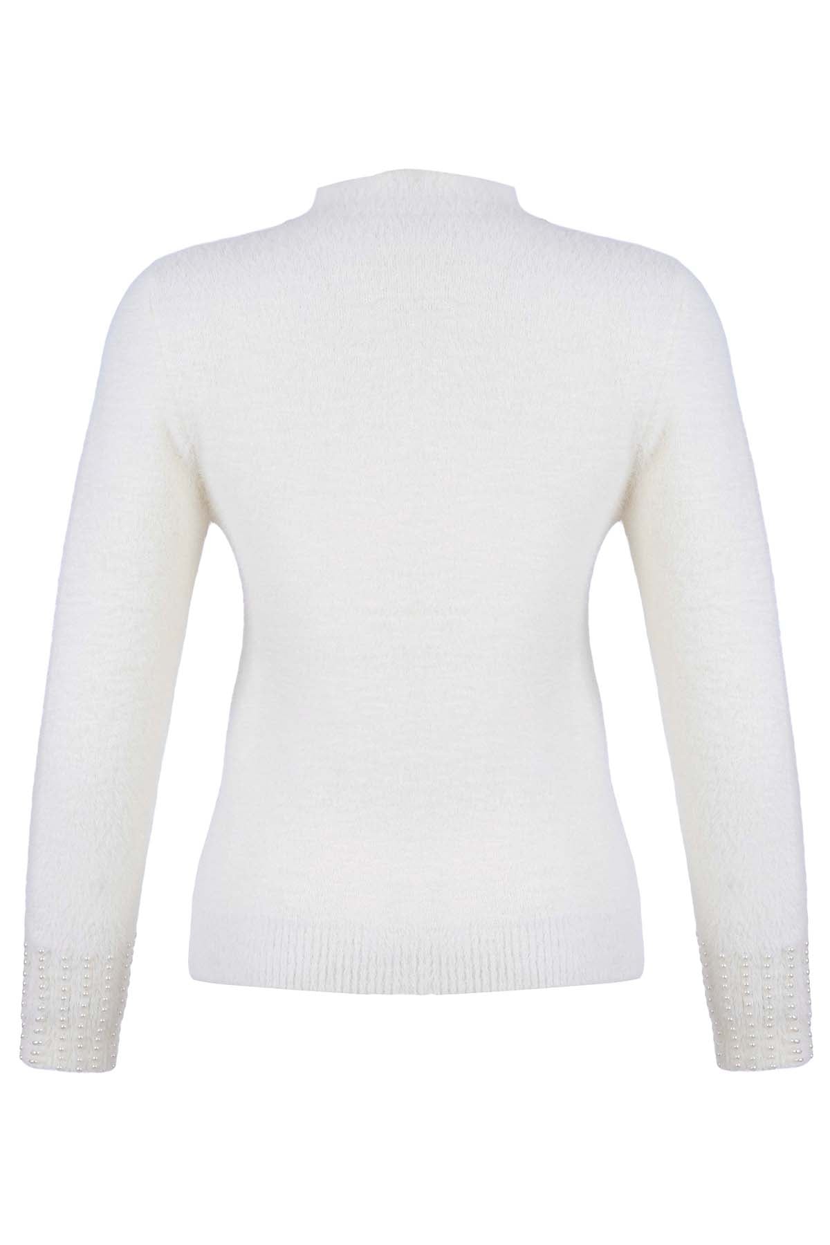 Premium Eyelash knit Sweater With White Pearl Detail. Tricotto 96219