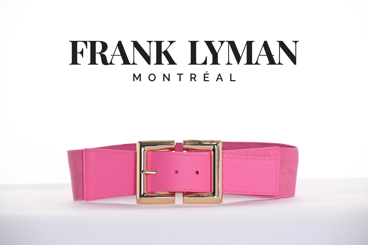 Frank Lyman hot pink polyurethane stretch knit fashion belt