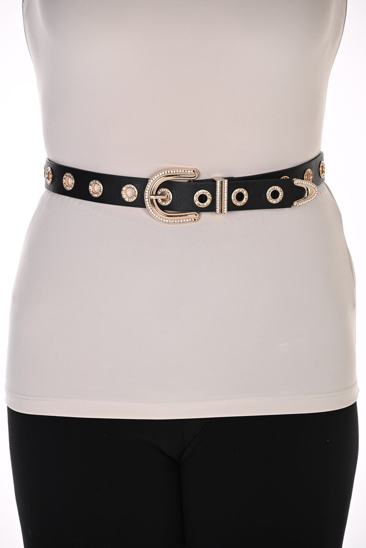 Ceinture tendance avec détail à sequins. Frank Lyman A26302