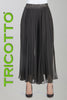 Tricotto wide leg black pleated crop pant