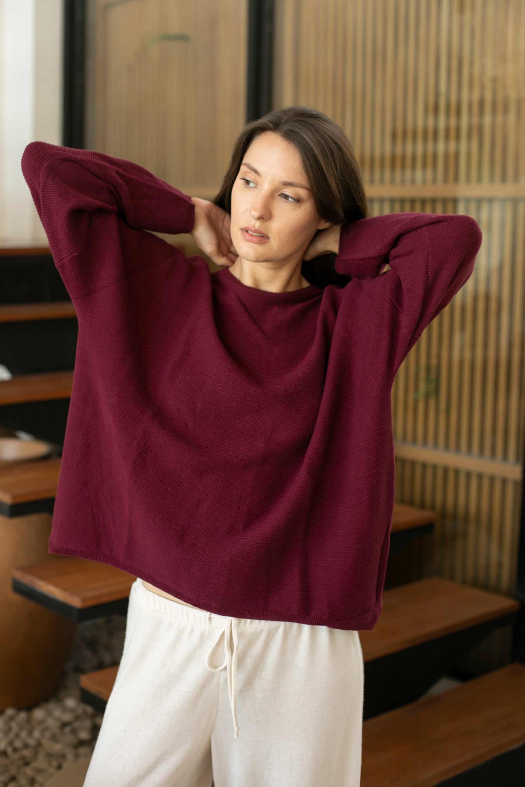 Sara Easy Rib Crew 100% Organic Cotton. Echo Verde EV8048