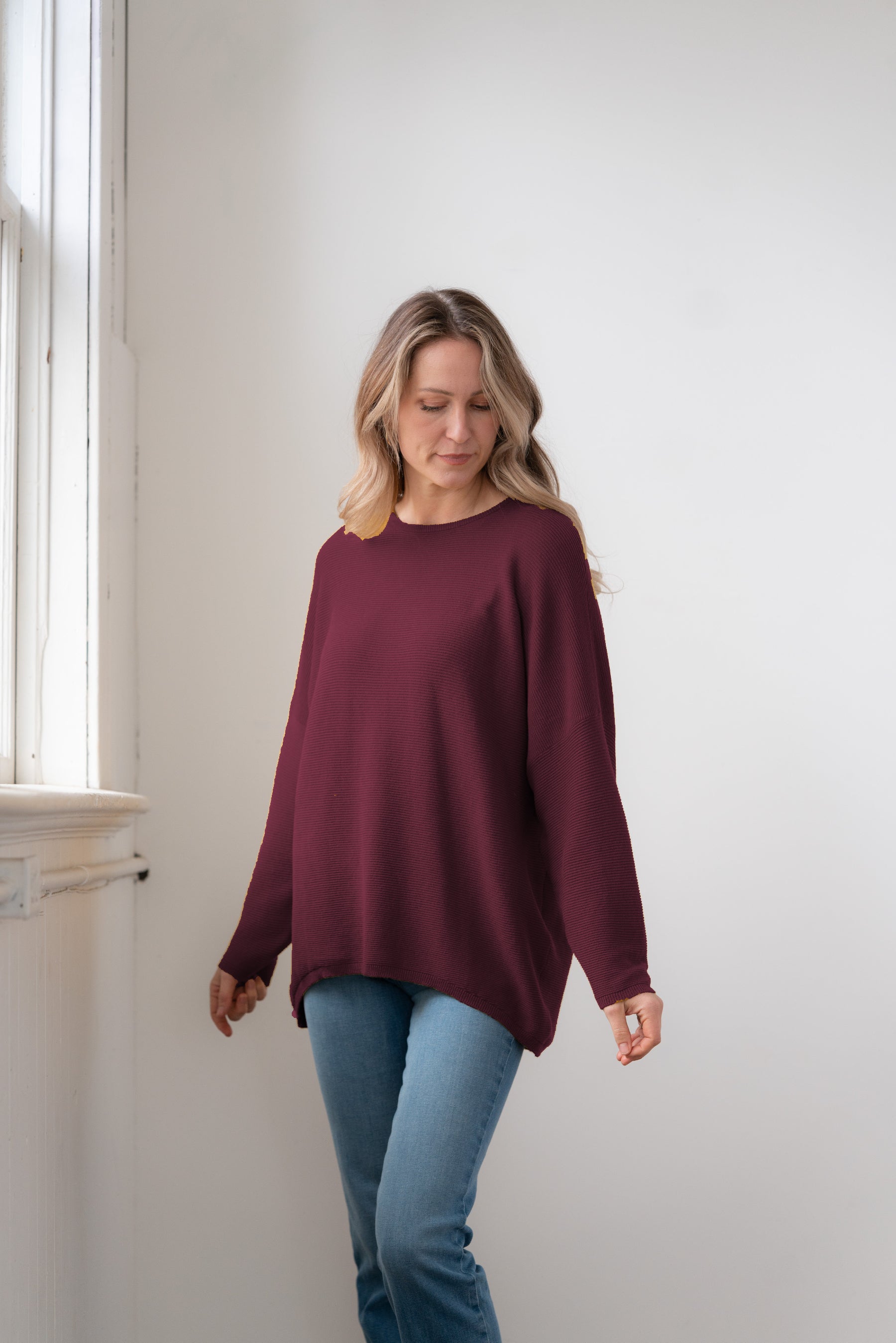 Sara Easy Rib Crew 100% Organic Cotton. Echo Verde EV8048