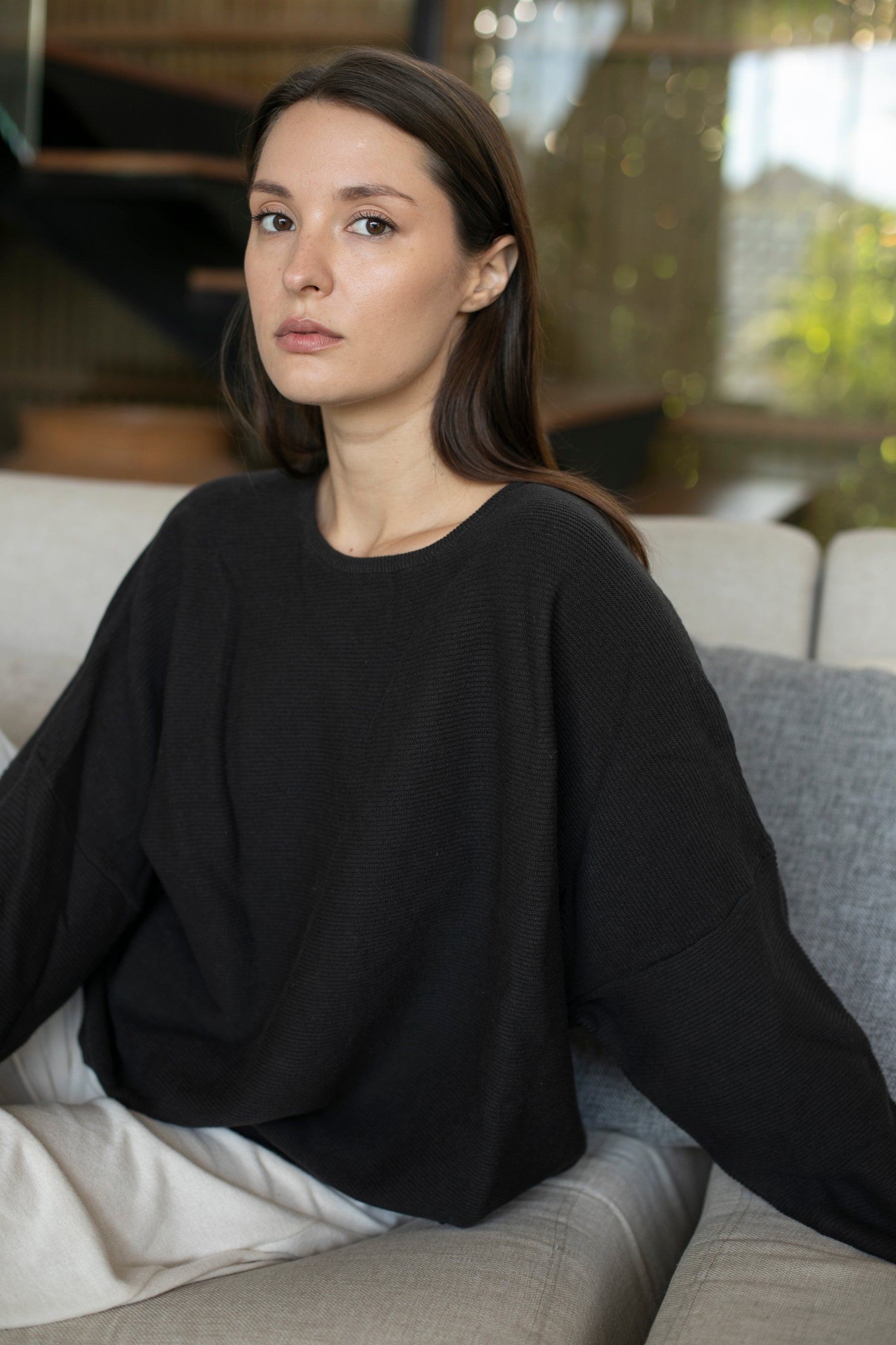Sara Easy Rib Crew 100% Organic Cotton. Echo Verde EV8048