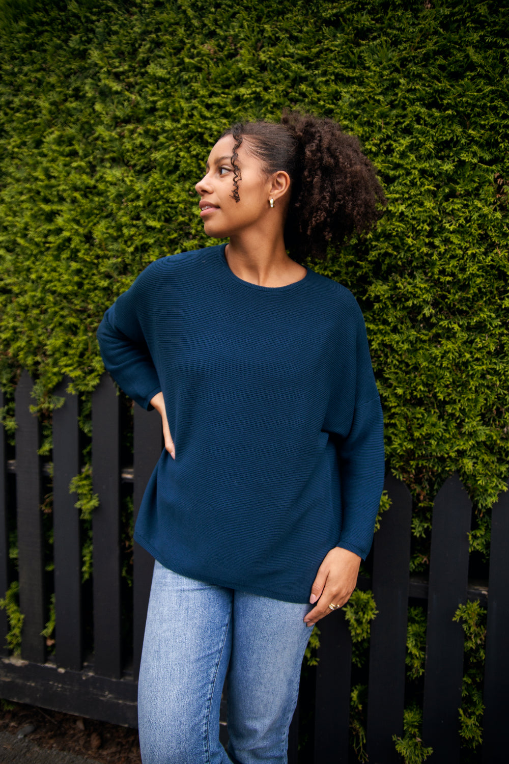 Sara Easy Rib Crew 100% Organic Cotton. Echo Verde EV8048