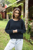 Basket weave sweater in organic cotton