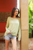 Organic Linen Cotton Boat Neck Sweater. Echo Verde Style EV9034