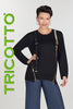 Tricotto black tunic with sequin and zipper detail