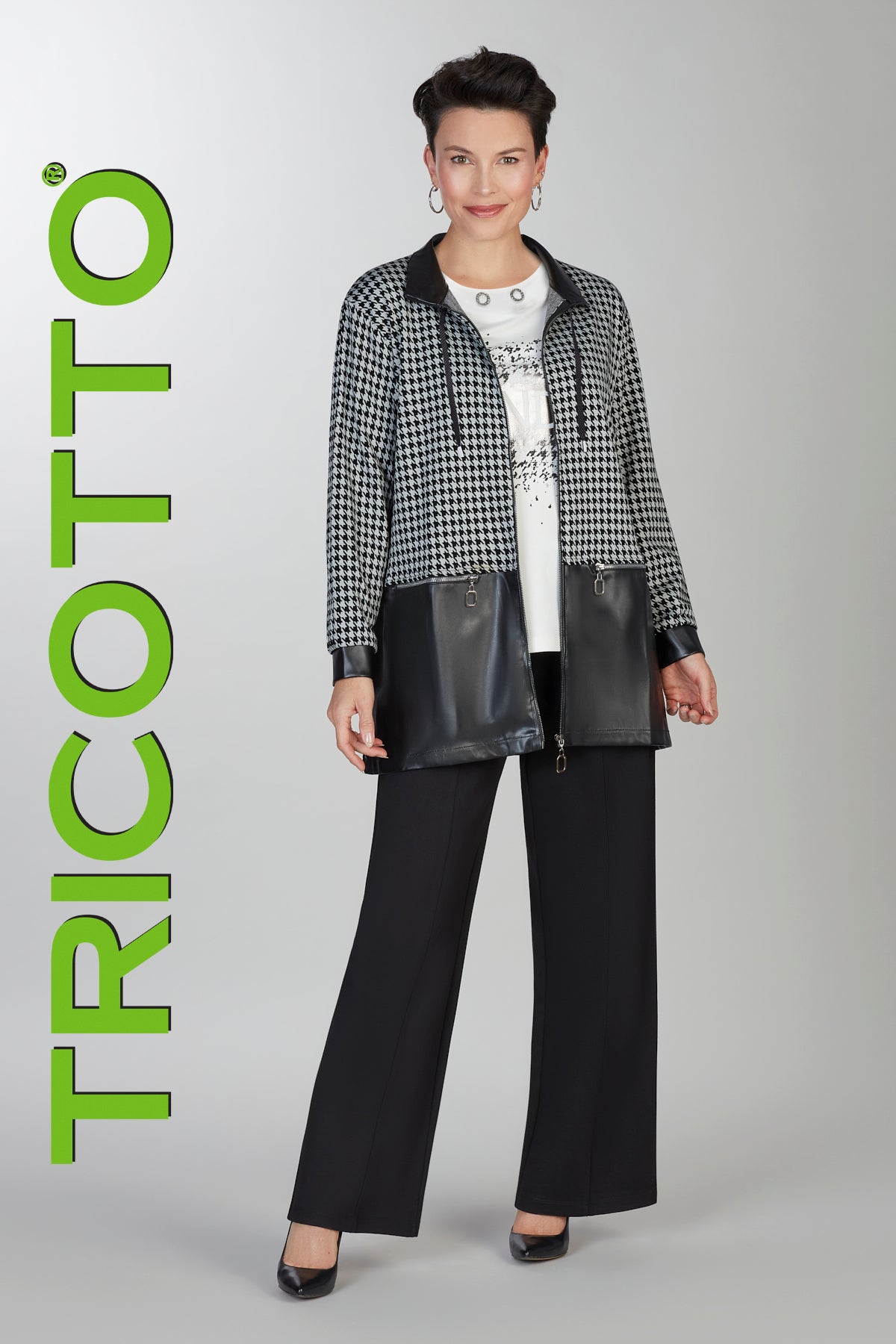 Tricotto black white jacket