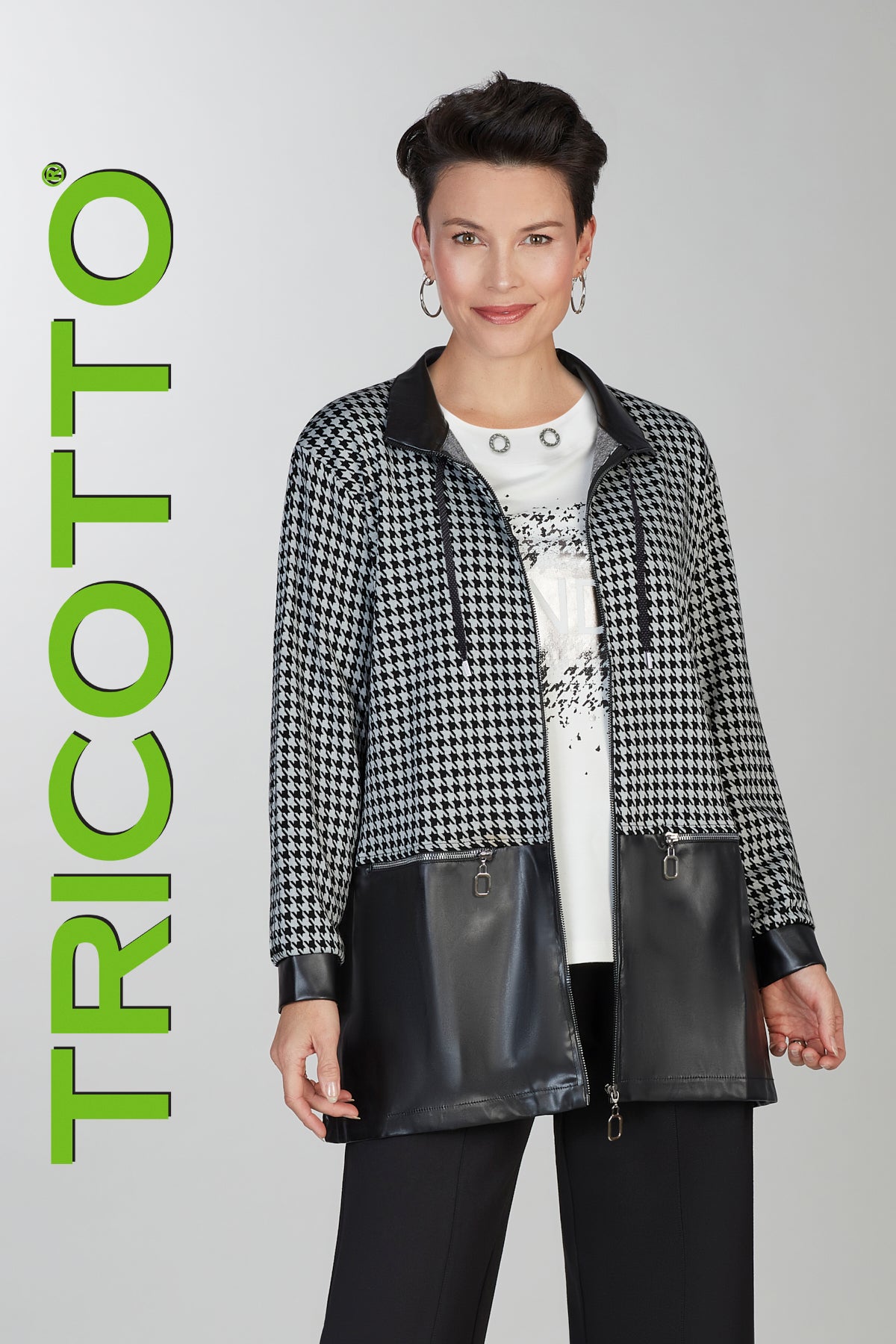 Tricotto black white jacket