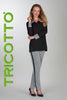 Tricotto black white pull on pant with side polyurethane detail