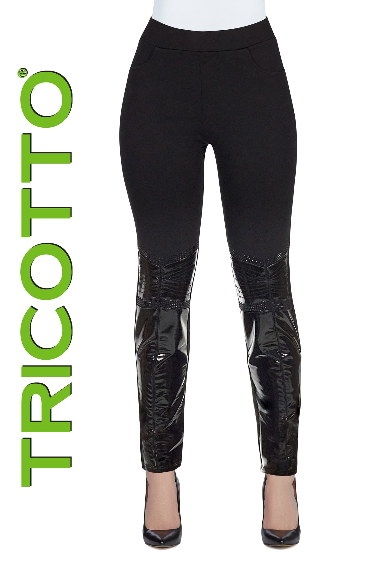 Tricotto Black Pants-Buy Tricotto Pants Online-Tricotto Clothing Montreal-Tricotto Vegan Leather Pants