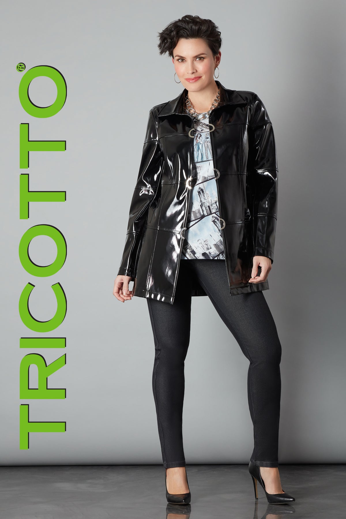 Tricotto Jacket-Buy Tricotto Jackets Online-Tricotto Clothing Montreal-Tricotto Polyurethane Jacket