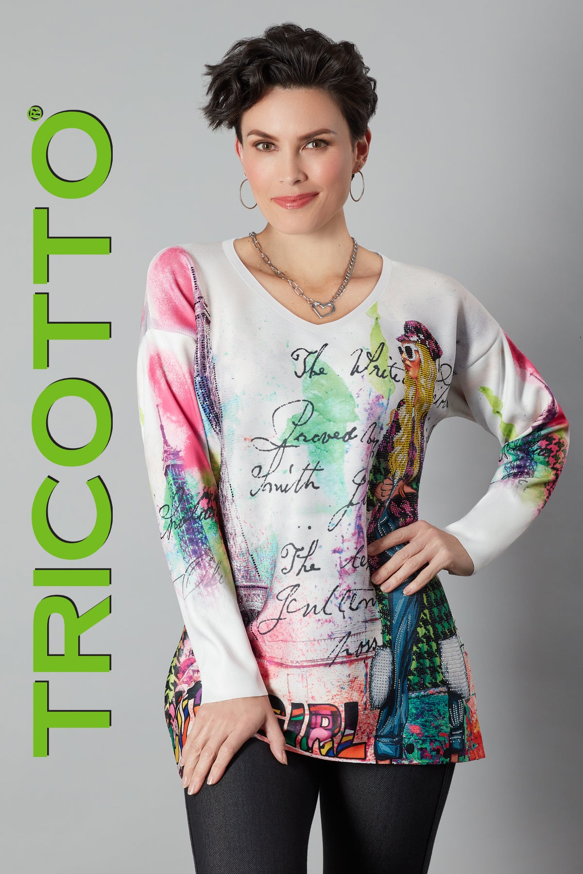 Tricotto Fashionista Sweater-Buy Tricotto Sweaters Online-Tricotto Online Sweater Shop-Tricotto Clothing Montreal-Tunic Sweaters Online