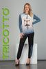 Tricotto Textured knit sweater with sequin fashion print on front