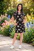 Cute Floral Knit Casual Dress. Tricotto Style 56452