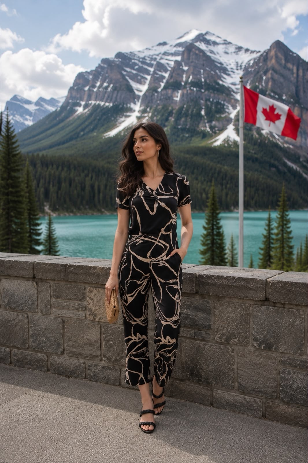 Pantalon court en tricot soyeux fabriqué au Canada. Frank Lyman 261225