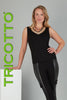 Tricotto Black Camisole with front gold or Silver Sequin Detail