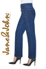 Jane & John Wide leg 4 pocket blue jeans with front crystal stone detail