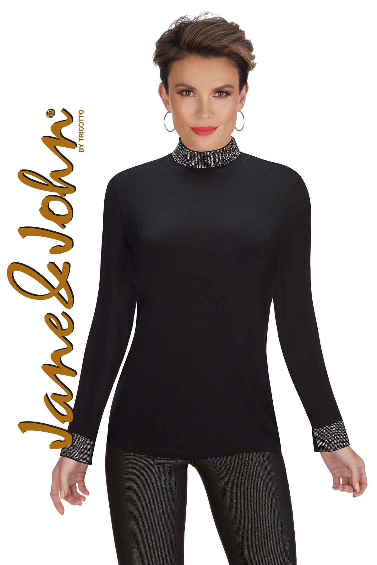 Jane & John Black-silver Sweater-Buy Jane & John Clothing Online-Jane & John Clothing Montreal-Sequin Tops Online
