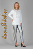 Jane & John Winter white white tunic sweater with front & back sequin detail