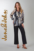 Jane & John Black Grey tunic blouse 