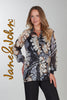 Jane & John Black Grey tunic blouse 