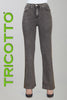 Grey jeans with side shimmer print detail in wide leg
