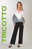 Pink grey eyelash knit sweater