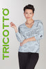 Tricotto pale blue printed sweater