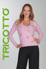 Tricotto pink sweater with front sequin heart detail