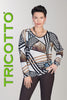 Tricotto textured knit printed tunic sweater
