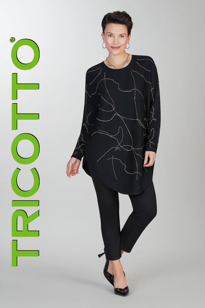 Tricotto tunic sweater with front sequin detail