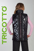 Black nylon vest with sequin detail on front & back