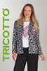 Leopard print 2 button lined blazer with front pink sequin detail