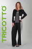 Tricotto Black hoodie jacket with pockets and sequin detail