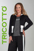 Tricotto Black hoodie jacket with pockets and sequin detail