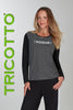 Tricotto top with front vogue sequin print detail